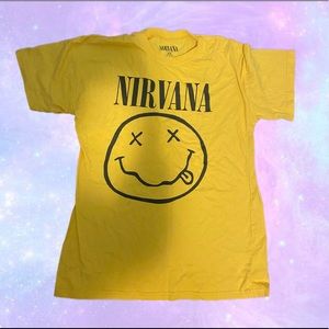 amazing vintage yellow nirvana dress shirt